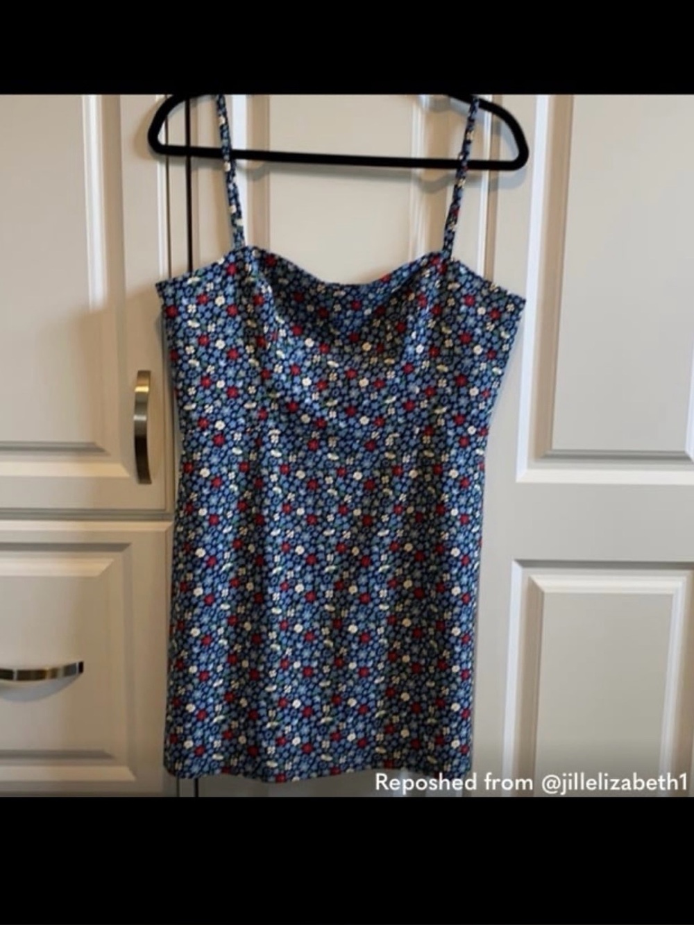 French Connection Floral Spaghetti Strap Mini Dress Cottagecore Sundress